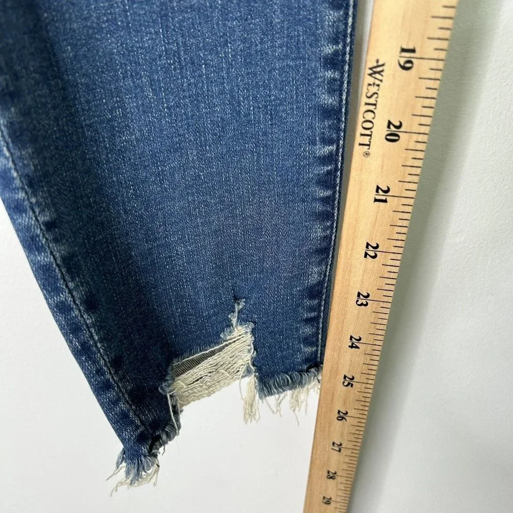 Abercrombie Fitch Super‎ Skinny High Rise Jeans Womens Size 27 Chewed Hem